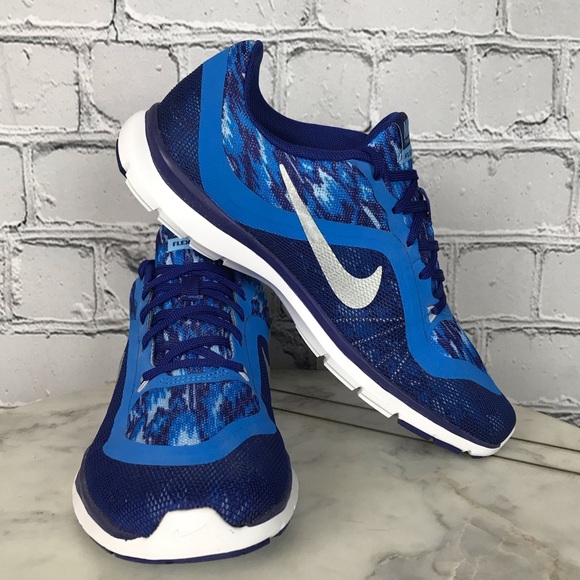 Nike Training Flex Trainer 6 Print Womens Blue Running Shoes Size 6.5 831578-401 - Picture 7 of 12